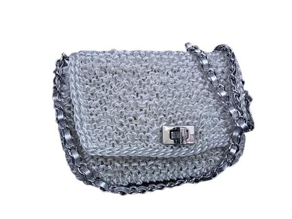 ANTEPRIMA アンテプリマ ショルダーバッグ ワイヤーバッグ ホワイト系 PVCワイヤー レディース チェーン シルバー金具 美品