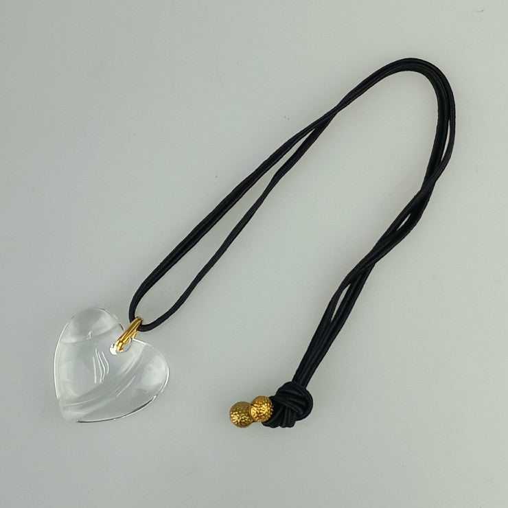 Baccarat バカラ ネックレス クリア クリスタルガラス レディース ハート 美品