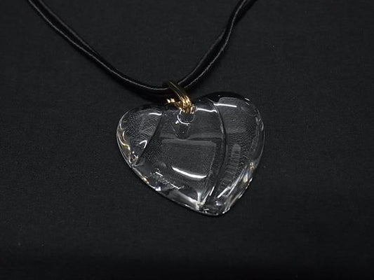 Baccarat バカラ ネックレス クリア クリスタルガラス レディース ハート 美品