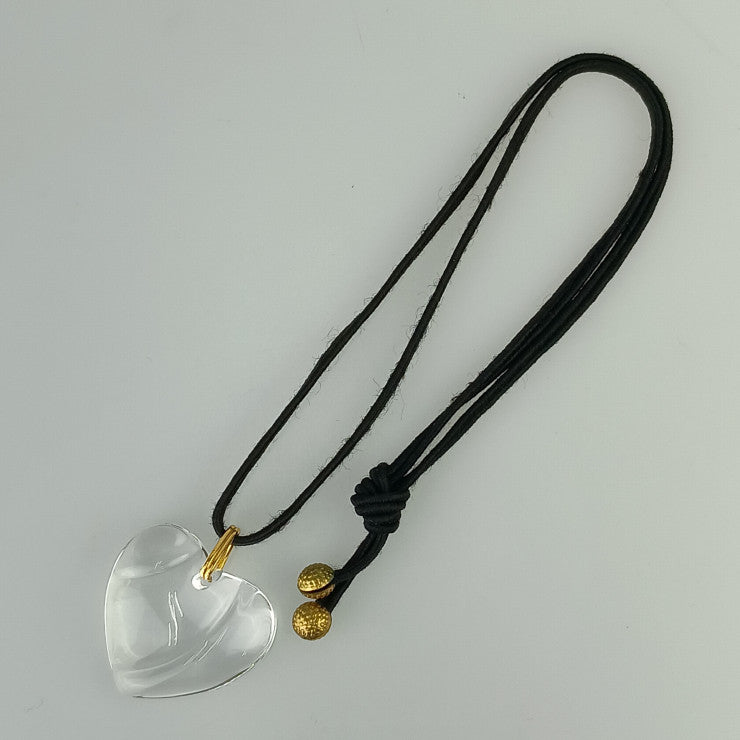 Baccarat バカラ ネックレス クリア クリスタルガラス レディース ハート 美品