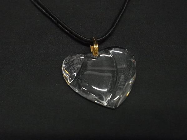 Baccarat バカラ ネックレス クリア クリスタルガラス レディース ハート 美品