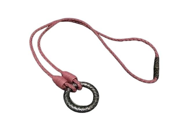 BOTTEGA VENETA ボッテガヴェネタ ネックレス ピンク レザー SV925 レディース