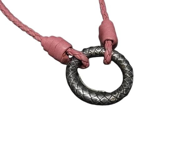 BOTTEGA VENETA ボッテガヴェネタ ネックレス ピンク レザー SV925 レディース