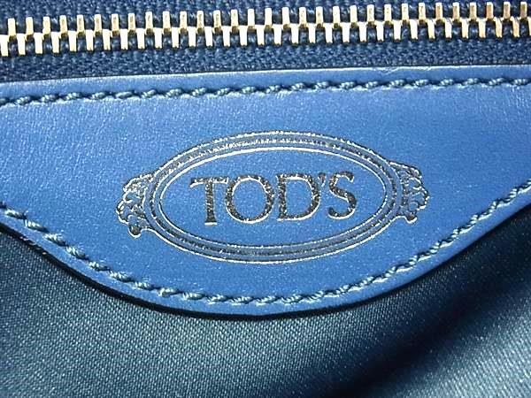TOD’S トッズ ハンドバッグ セラ ブルー レザー レディース 2WAY シルバー金具 美品