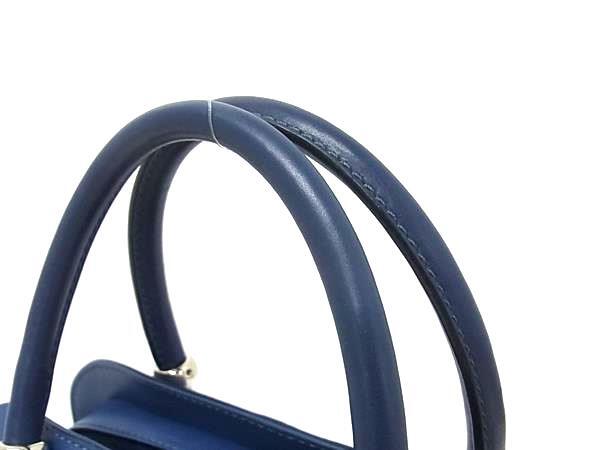 TOD’S トッズ ハンドバッグ セラ ブルー レザー レディース 2WAY シルバー金具 美品
