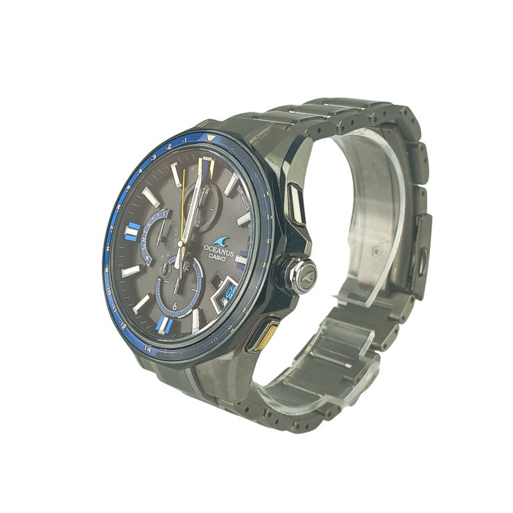 CASIO カシオ 腕時計 Bluetooth搭載GPS電波ソーラー オシアナス OCWG2000G1AJF ブラック文字盤 サファイアガラスベゼル チタン メンズ アナログ 美品