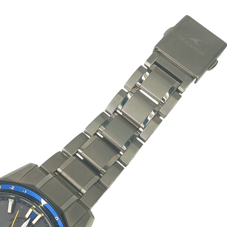 CASIO カシオ 腕時計 Bluetooth搭載GPS電波ソーラー オシアナス OCWG2000G1AJF ブラック文字盤 サファイアガラスベゼル チタン メンズ アナログ 美品