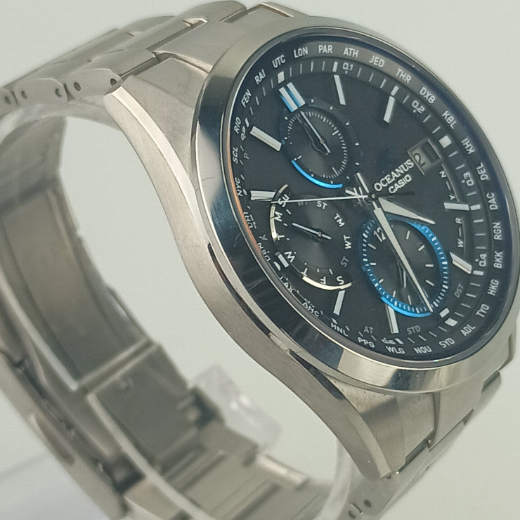 CASIO カシオ 腕時計 Classic Line オシアナス OCWT26001AJF ブラック文字盤 チタン メンズ アナログ 美品