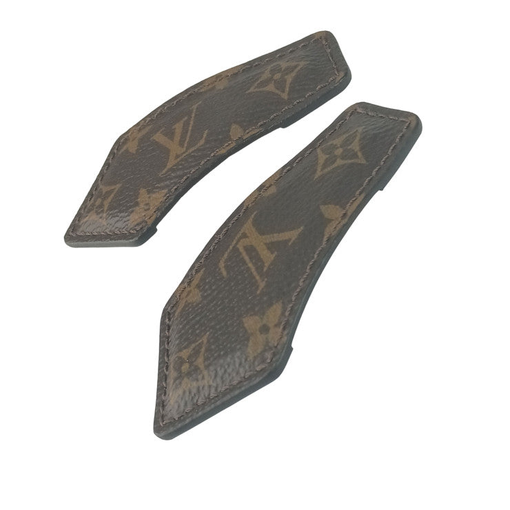 LOUIS VUITTON ルイヴィトン ヘアアクセサリー モノグラム バックステージ ヘアクリップ M01443 ブラウン ブラック PVC レザー レディース ゴールド金具 新古未使用展示品