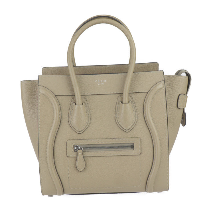 新古未使用展示品 CELINE セリーヌ ラゲージ マイクロ ショッパー ハンドバッグ 167793DRU カーフレザー ベージュ系 シルバー金具 トートバッグ