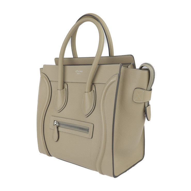 新古未使用展示品 CELINE セリーヌ ラゲージ マイクロ ショッパー ハンドバッグ 167793DRU カーフレザー ベージュ系 シルバー金具 トートバッグ