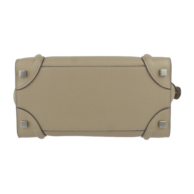 新古未使用展示品 CELINE セリーヌ ラゲージ マイクロ ショッパー ハンドバッグ 167793DRU カーフレザー ベージュ系 シルバー金具 トートバッグ