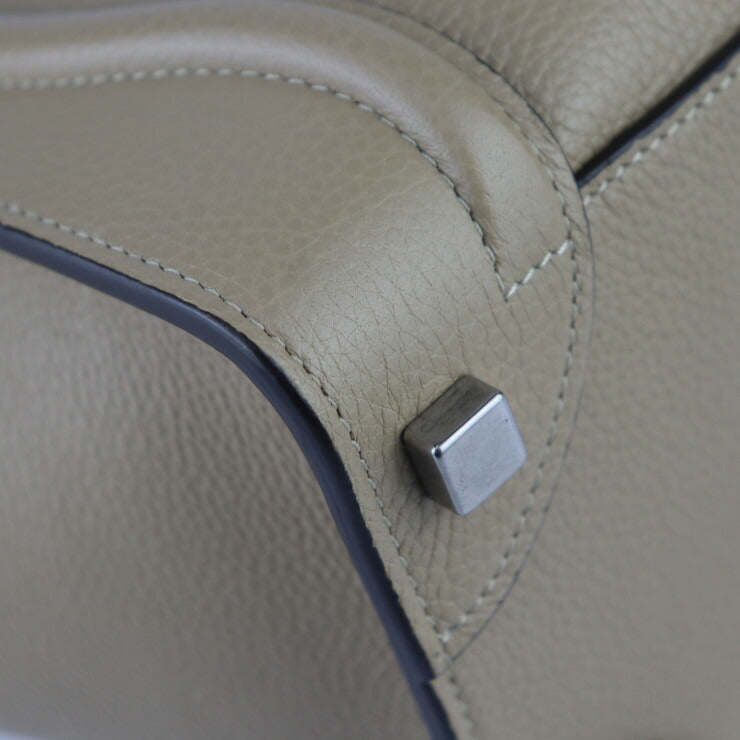 新古未使用展示品 CELINE セリーヌ ラゲージ マイクロ ショッパー ハンドバッグ 167793DRU カーフレザー ベージュ系 シルバー金具 トートバッグ