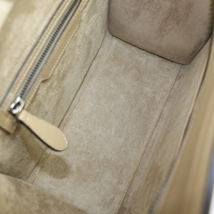 新古未使用展示品 CELINE セリーヌ ラゲージ マイクロ ショッパー ハンドバッグ 167793DRU カーフレザー ベージュ系 シルバー金具 トートバッグ