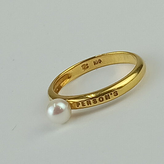 PERSON’S パーソンズ 指輪 パールリング - イエローゴールド K18 レディース 10号
