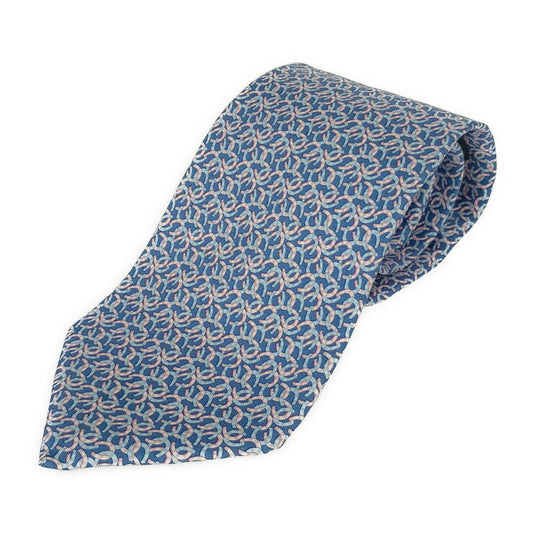 Salvatore Ferragamo サルヴァトーレ フェラガモ ネクタイ ネクタイ - ブルー系 ピンク系 シルク100％ メンズ 馬蹄柄 総柄