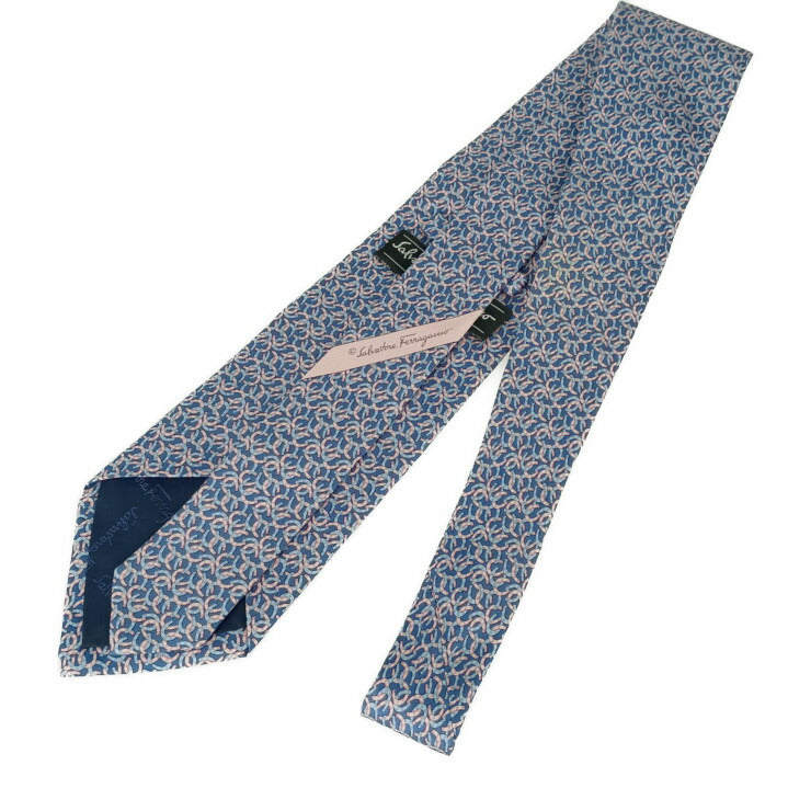 Salvatore Ferragamo サルヴァトーレ フェラガモ ネクタイ ネクタイ - ブルー系 ピンク系 シルク100％ メンズ 馬蹄柄 総柄