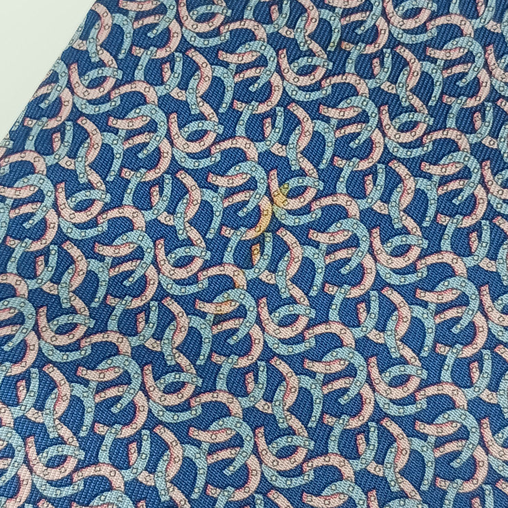 Salvatore Ferragamo サルヴァトーレ フェラガモ ネクタイ ネクタイ - ブルー系 ピンク系 シルク100％ メンズ 馬蹄柄 総柄