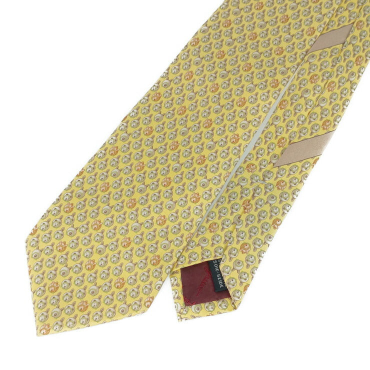 美品 Salvatore Ferragamo サルヴァトーレ フェラガモ ネクタイ ネクタイ - イエロー系 マルチカラー シルク100％ メンズ アニマル柄 総柄