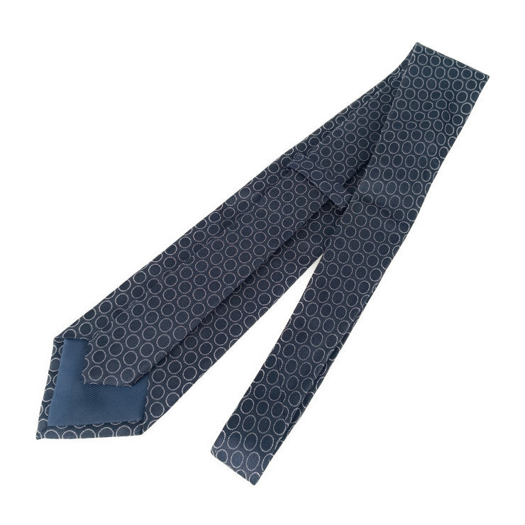 美品 Franco Spada フランコスパダ ネクタイ ネクタイ - ネイビー シルク100％ メンズ 総柄