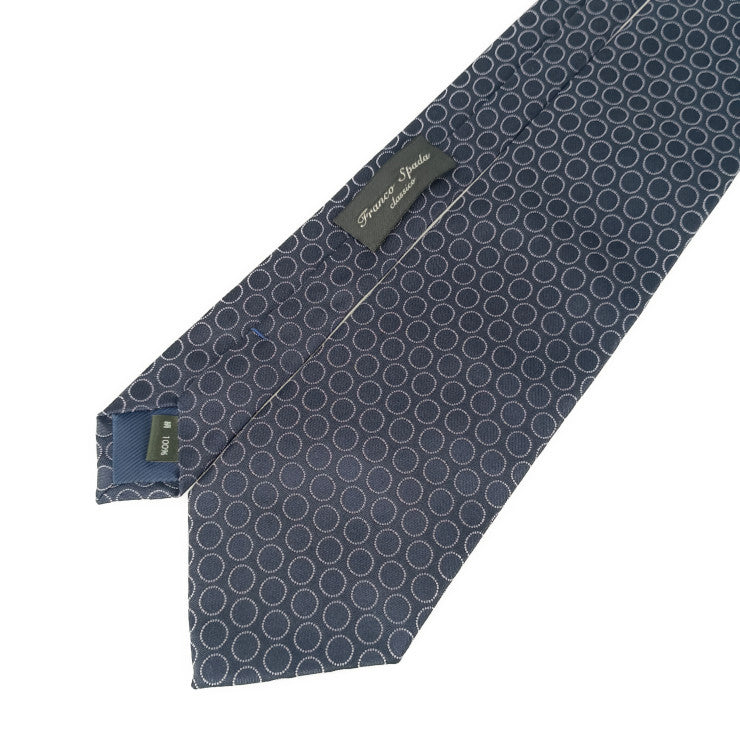 美品 Franco Spada フランコスパダ ネクタイ ネクタイ - ネイビー シルク100％ メンズ 総柄