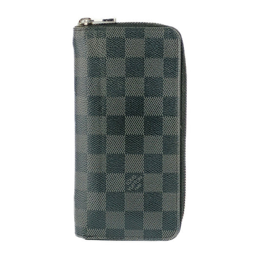 LOUIS VUITTON ルイ ヴィトン 長財布 ポルトフォイユ・ヴァスコ N61653 ブラック グレー シルバー金具 ダミエ・グラフィット キャンバス メンズ ラウンドファスナー