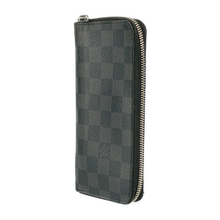 LOUIS VUITTON ルイ ヴィトン 長財布 ポルトフォイユ・ヴァスコ N61653 ブラック グレー シルバー金具 ダミエ・グラフィット キャンバス メンズ ラウンドファスナー