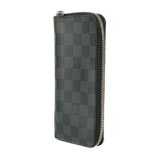 LOUIS VUITTON ルイ ヴィトン 長財布 ポルトフォイユ・ヴァスコ N61653 ブラック グレー シルバー金具 ダミエ・グラフィット キャンバス メンズ ラウンドファスナー