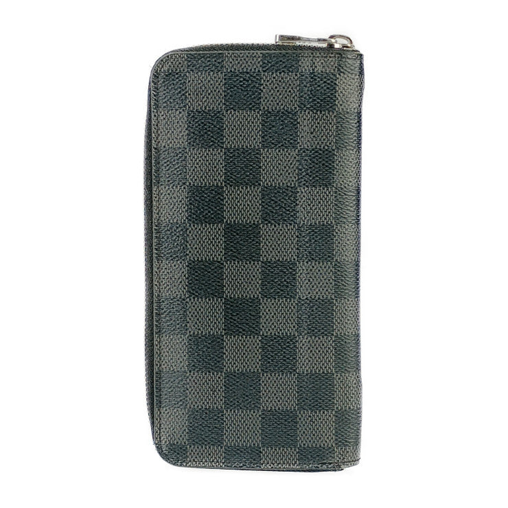 LOUIS VUITTON ルイ ヴィトン 長財布 ポルトフォイユ・ヴァスコ N61653 ブラック グレー シルバー金具 ダミエ・グラフィット キャンバス メンズ ラウンドファスナー
