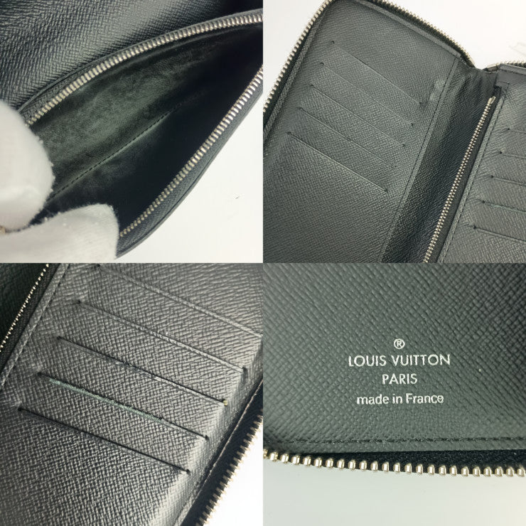 LOUIS VUITTON ルイ ヴィトン 長財布 ポルトフォイユ・ヴァスコ N61653 ブラック グレー シルバー金具 ダミエ・グラフィット キャンバス メンズ ラウンドファスナー
