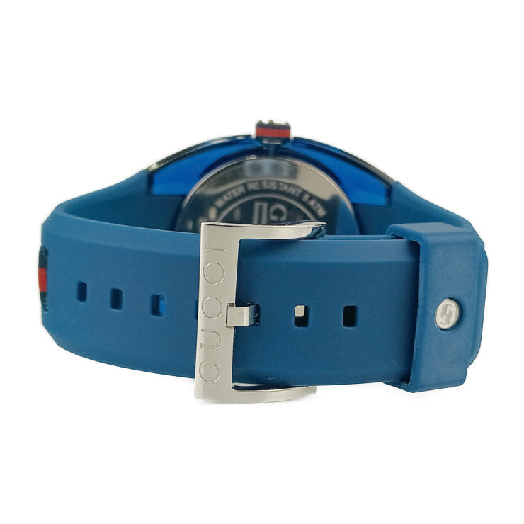 超美品 GUCCI グッチ 腕時計 SYNC シンク YA137104 ブルー プラスチック ステンレス ラバー メンズ クオーツ
