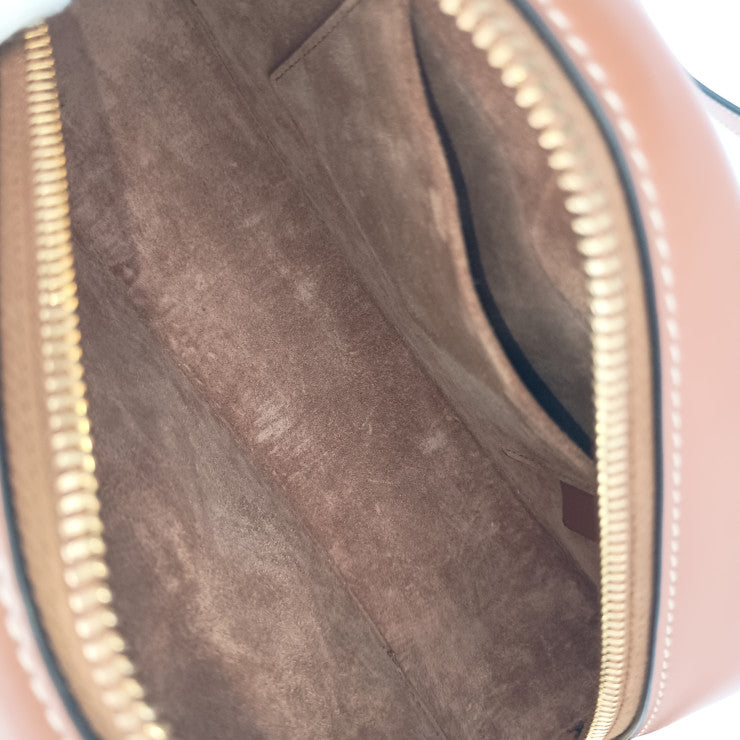 超美品 CELINE セリーヌ ショルダーバッグ キュイル トリオンフ オーバルバッグ 198603DXC 04LU/TAN ブラウン系 スムースカーフ レディース クロスボディバッグ