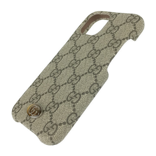 新品未使用展示品 GUCCI グッチ スマホカバー オフィディア iPhone14 ケース 753609 ベージュ＆エボニー GGスプリーム キャンバス ユニセックス