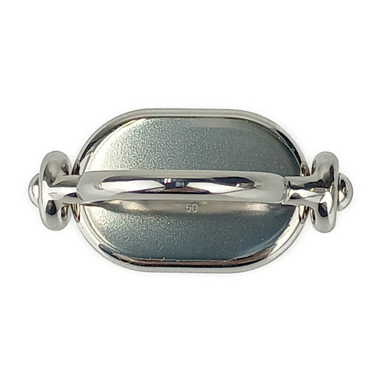 超美品 HERMES エルメス 指輪 リング オデッセイ - シルバー ネイビー メタル リザード レディース 約7号