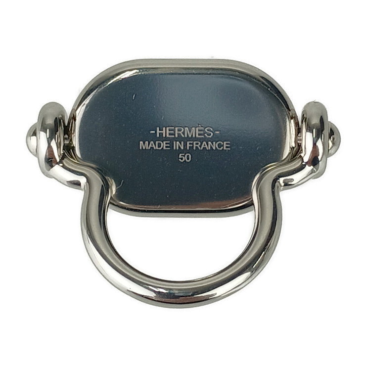 超美品 HERMES エルメス 指輪 リング オデッセイ - シルバー ネイビー メタル リザード レディース 約7号