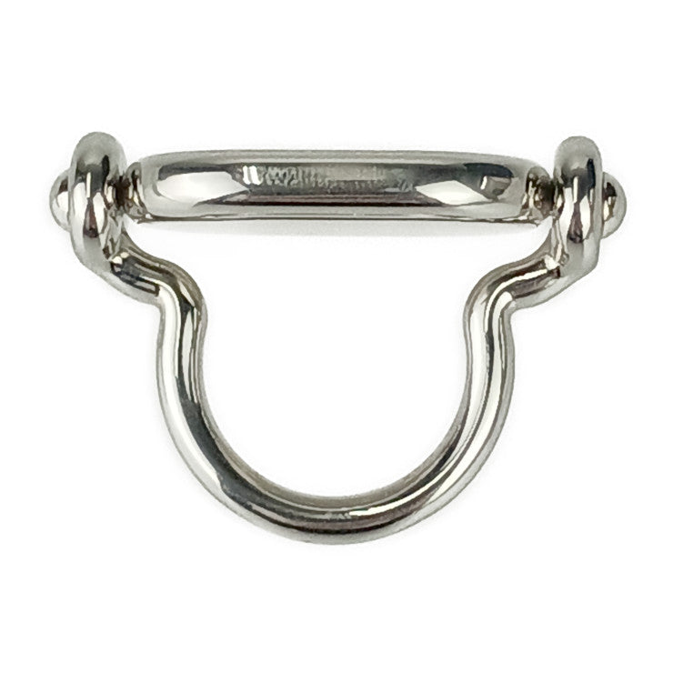 超美品 HERMES エルメス 指輪 リング オデッセイ - シルバー ネイビー メタル リザード レディース 約7号