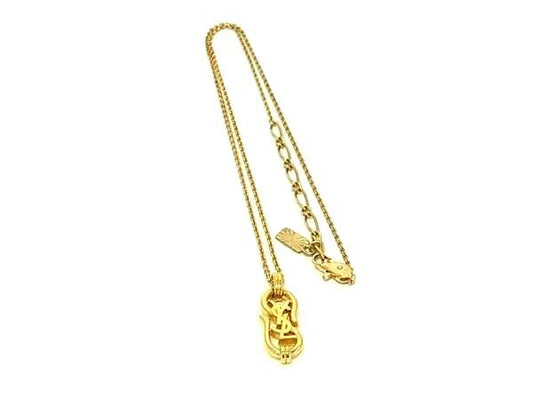 Yves Saint Laurent イヴサンローラン ネックレス YSL ロゴ ネックレス - ゴールド メタル レディース