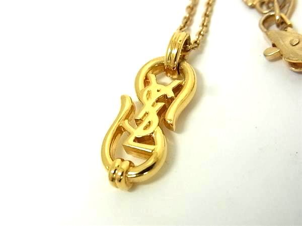 Yves Saint Laurent イヴサンローラン ネックレス YSL ロゴ ネックレス - ゴールド メタル レディース