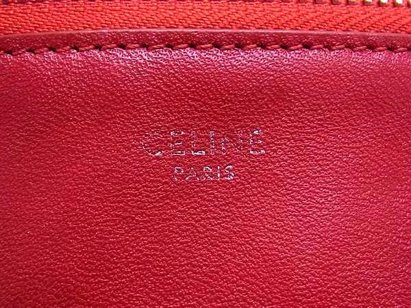 CELINE セリーヌ ショルダーバッグ トリオ ラージ - レッド系 レザー レディース 美品