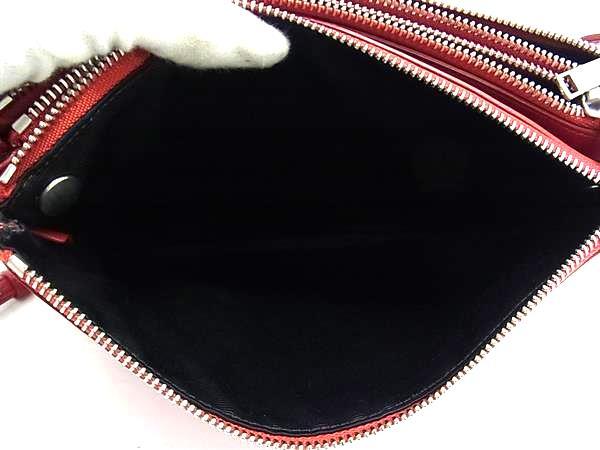 CELINE セリーヌ ショルダーバッグ トリオ ラージ - レッド系 レザー レディース 美品