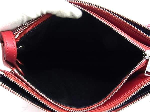 CELINE セリーヌ ショルダーバッグ トリオ ラージ - レッド系 レザー レディース 美品