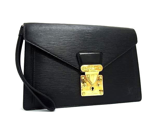 LOUIS VUITTON ルイヴィトン クラッチバッグ エピ ポシェット セリエ ドラゴンヌ M52612 ノワール レザー メンズ リストレット ゴールド金具