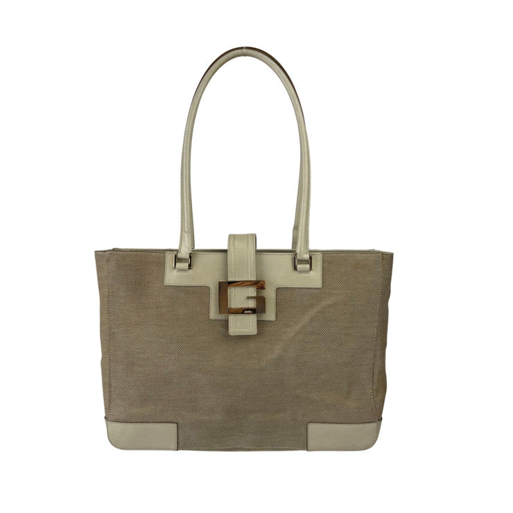 GUCCI グッチ ハンドバッグ Gロゴ トートバッグ 002 1109 001998 ベージュ系 キャンバス×レザー レディース