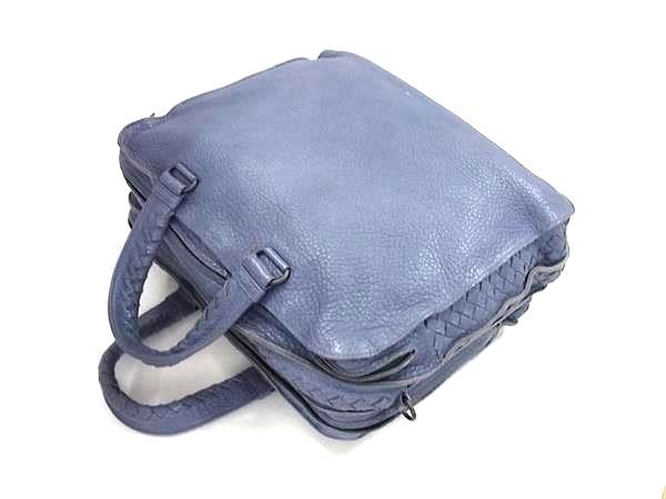 BOTTEGA VENETA ボッテガヴェネタ ハンドバッグ イントレチャート ビジネスバッグ - ブルー系 レザー メンズ 2WAY ショルダーバッグ