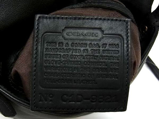 COACH コーチ ショルダーバッグ ポシェット 9821 ブラック レザー ユニセックス オールドコーチ ゴールド金具 美品