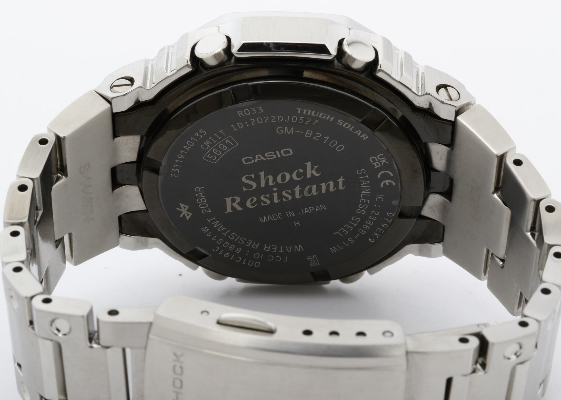 CASIO カシオ 腕時計 GSHOCK レインボーカラーアクセント マスターピースデザインモデル GMB2100PC1AJF ブラック文字盤 シルバー SS メンズ アナデジ 美品