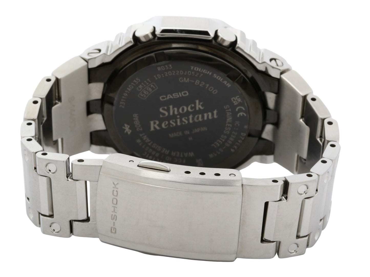 CASIO カシオ 腕時計 GSHOCK レインボーカラーアクセント マスターピースデザインモデル GMB2100PC1AJF ブラック文字盤 シルバー SS メンズ アナデジ 美品