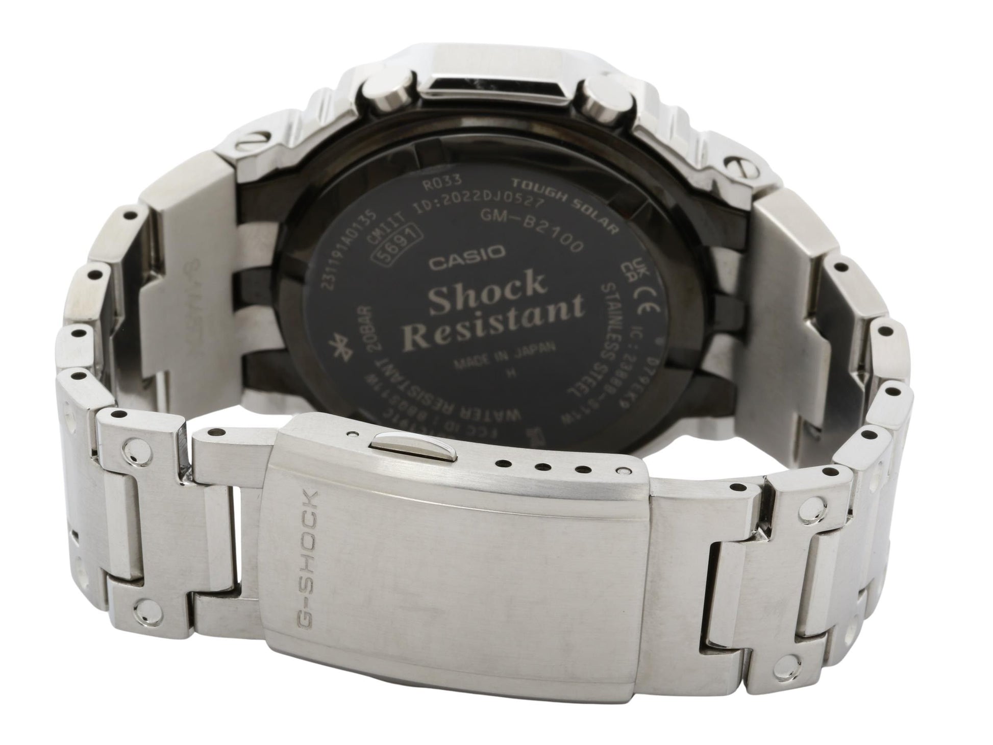 CASIO カシオ 腕時計 GSHOCK レインボーカラーアクセント マスターピースデザインモデル GMB2100PC1AJF ブラック文字盤 シルバー SS メンズ アナデジ 美品