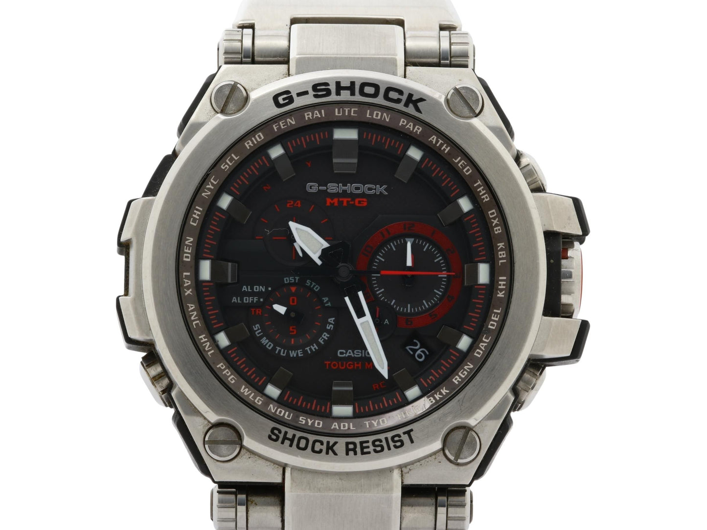 CASIO カシオ 腕時計 GSHOCK MTGS1000D1A4JF シルバー ブラック文字盤 レッド SS/樹脂 メンズ アナログ