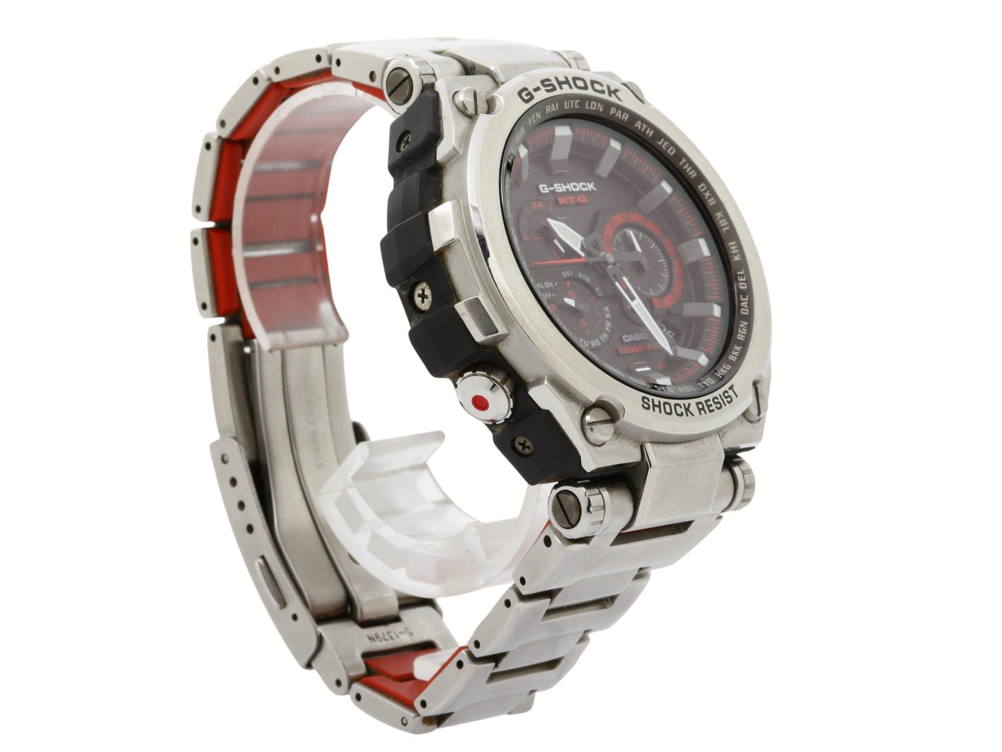 CASIO カシオ 腕時計 GSHOCK MTGS1000D1A4JF シルバー ブラック文字盤 レッド SS/樹脂 メンズ アナログ